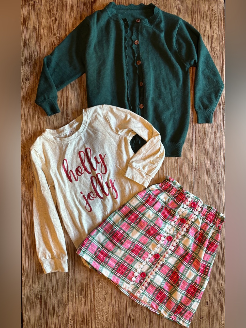 Sparkle in Pink Holly Jolly Green Sweater Skirt Set